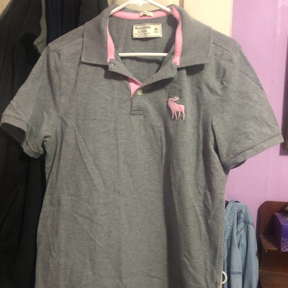 Abercrombie and Fitch Grey Polo Men's Size M EUC